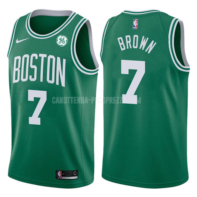 canotta boston celtics di jaylen brown 7 uomo verde icon 2017-18