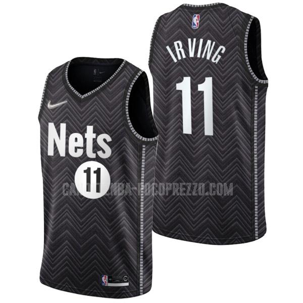 canotta brooklyn nets di kyrie irving 11 uomo nero earned edition 2021-22