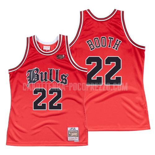 canotta chicago bulls di keith booth 22 uomo rosso old english 1997-98