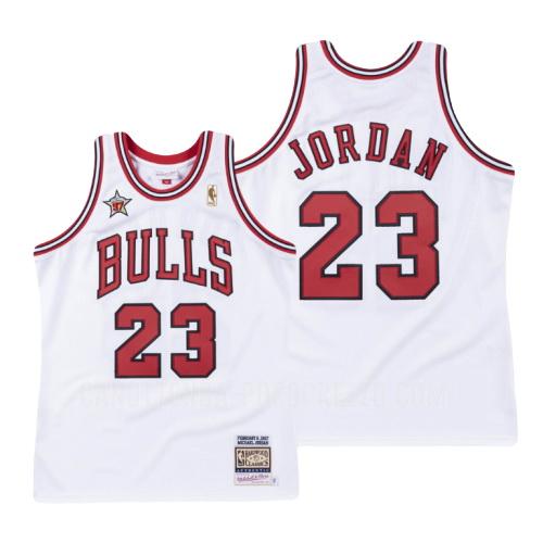 canotta chicago bulls di michael jordan 23 uomo bianco nba all-star 1997-98