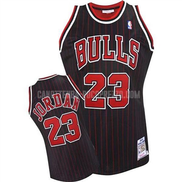 canotta chicago bulls di michael jordan 23 uomo nero autentico 1995-96