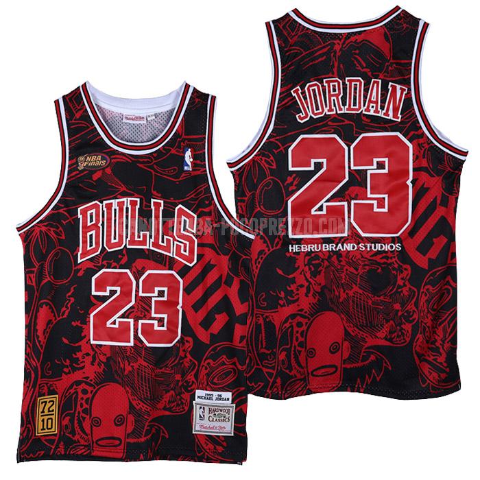 canotta chicago bulls di michael jordan 23 uomo nero hebru brantley x m&n 1995-96