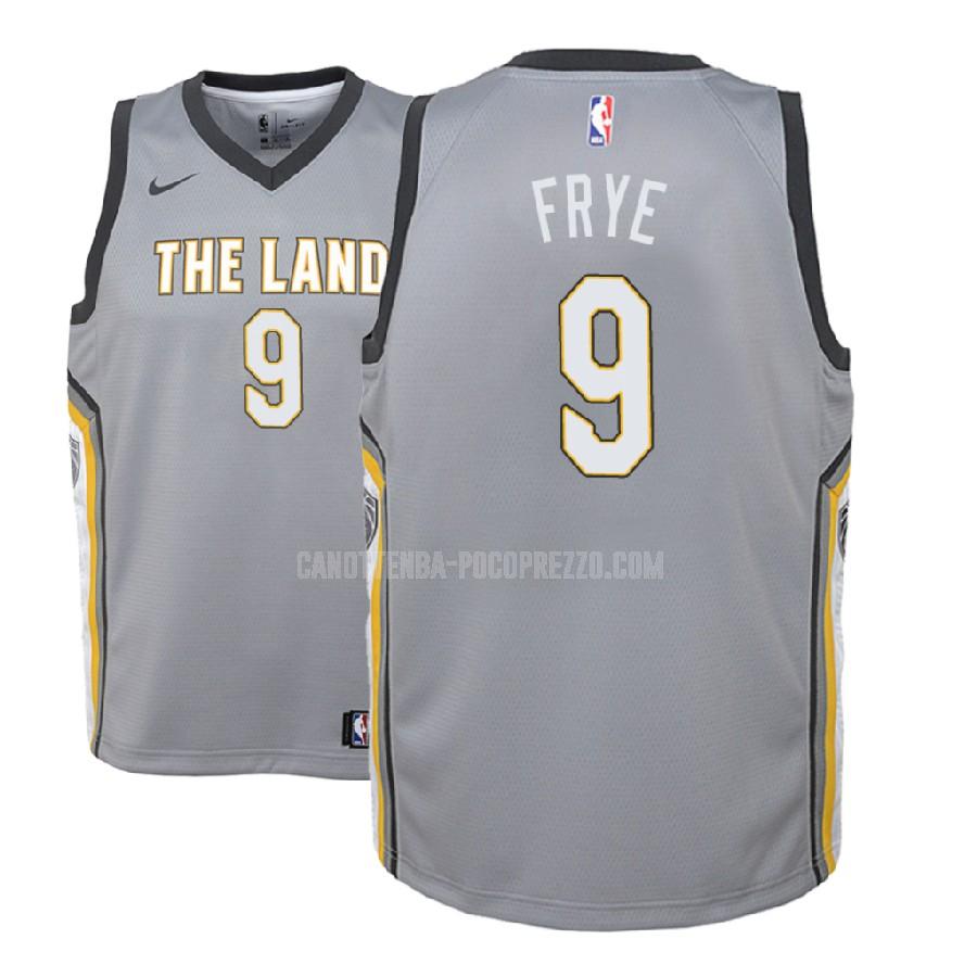 canotta cleveland cavaliers di channing frye 9 bambini grigio city edition 2018-19