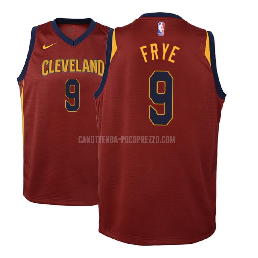 canotta cleveland cavaliers di channing frye 9 bambini rosso icon 2018-19