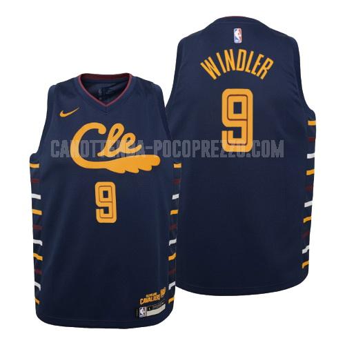 canotta cleveland cavaliers di dylan windler 9 bambini blu navy city edition 2019-20