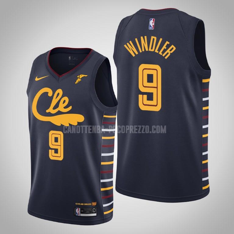 canotta cleveland cavaliers di dylan windler 9 uomo blu navy city edition 2019-20