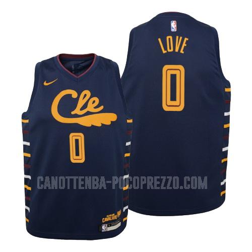canotta cleveland cavaliers di kevin love 0 bambini blu navy city edition 2019-20