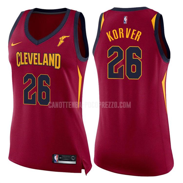 canotta cleveland cavaliers di kyle korver 26 donna rosso icon 2017-18