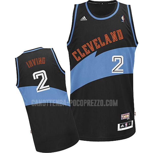 canotta cleveland cavaliers di kyrie irving 2 uomo nero throwback