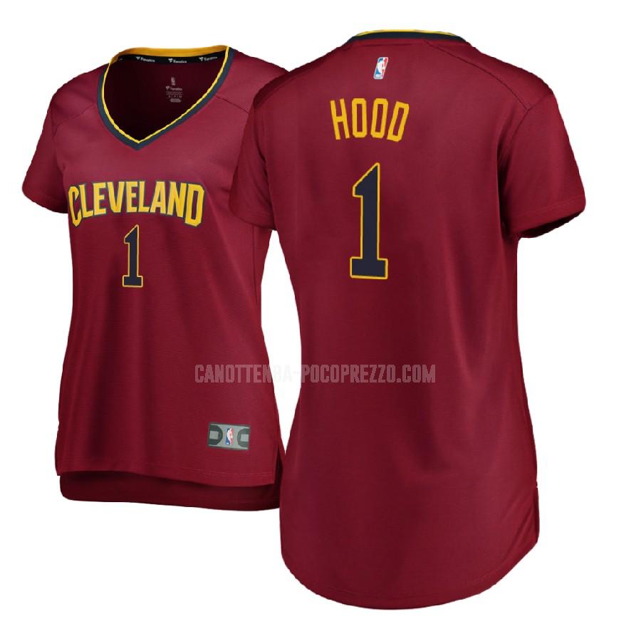 canotta cleveland cavaliers di rodney hood 1 donna rosso icon 2017-18