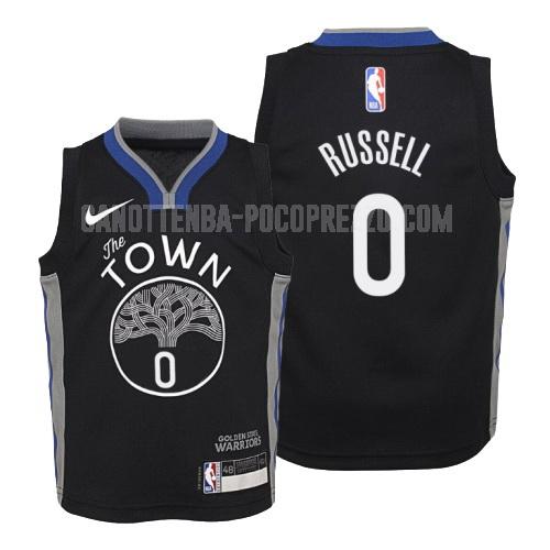 canotta golden state warriors di d'angelo russell 0 bambini nero city edition 2019-20