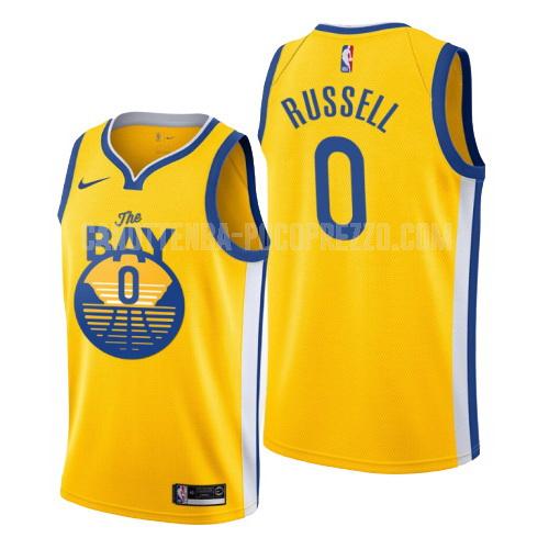 canotta golden state warriors di d'angelo russell 0 uomo giallo statement 2019-20