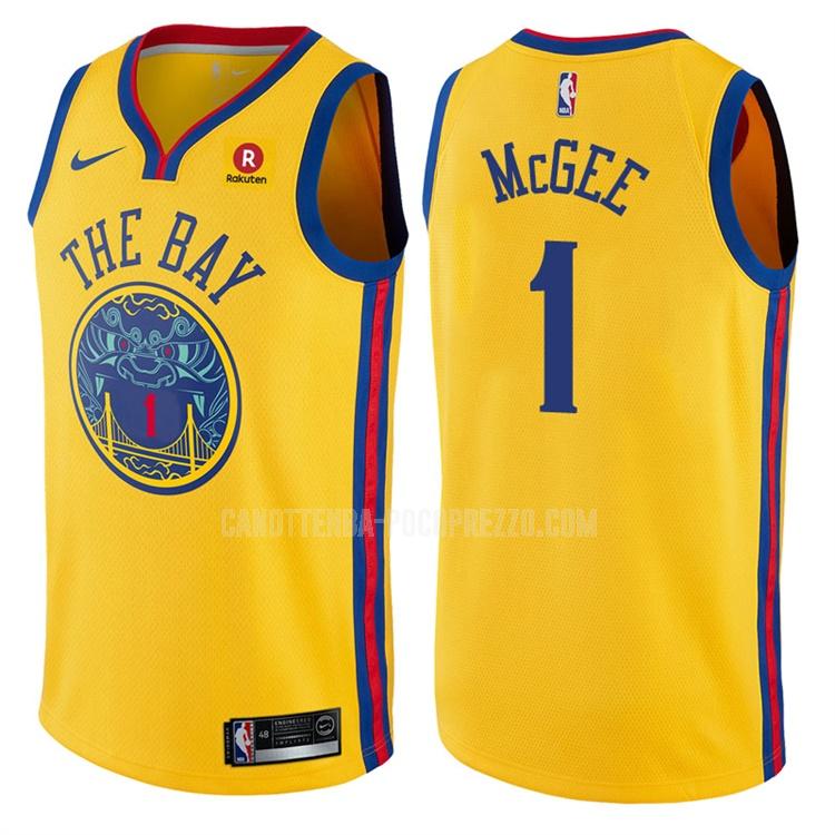 canotta golden state warriors di javale mcgee 1 uomo giallo city edition