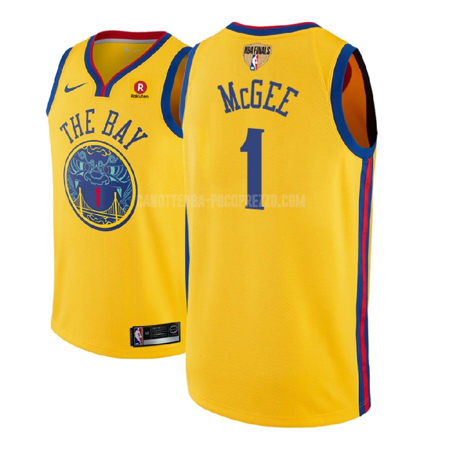 canotta golden state warriors di javale mcgee 1 uomo giallo nba finale patch city edition 2018