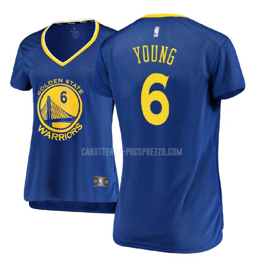 canotta golden state warriors di nick young 6 donna blu icon 2017-18