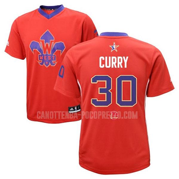 canotta golden state warriors di stephen curry 30 uomo rosso nba all-star 2014