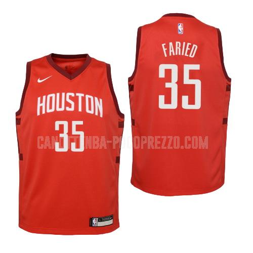 canotta houston rockets di kenneth faried 35 bambini rosso earned edition 2018-19