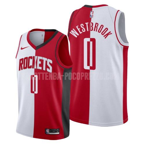 canotta houston rockets di russell westbrook 0 uomo rosso bianco diviso