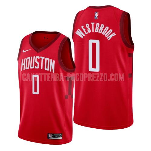 canotta houston rockets di russell westbrook 0 uomo rosso earned edition