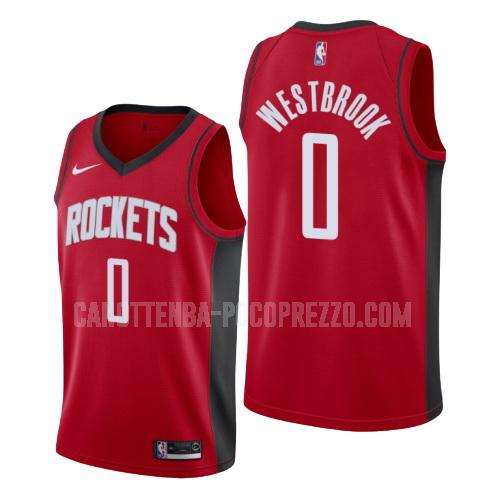 canotta houston rockets di russell westbrook 0 uomo rosso icon