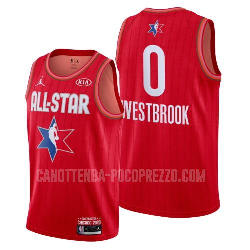 canotta houston rockets di russell westbrook 0 uomo rosso nba all-star 2020