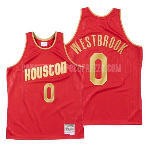 canotta houston rockets di russell westbrook 0 uomo rosso throwback 2020
