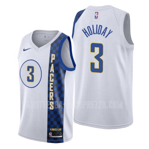 canotta indiana pacers di aaron holiday 3 uomo bianco city edition 2019-20