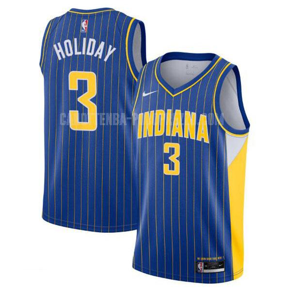 canotta indiana pacers di aaron holiday 3 uomo blu city edition 2020-21
