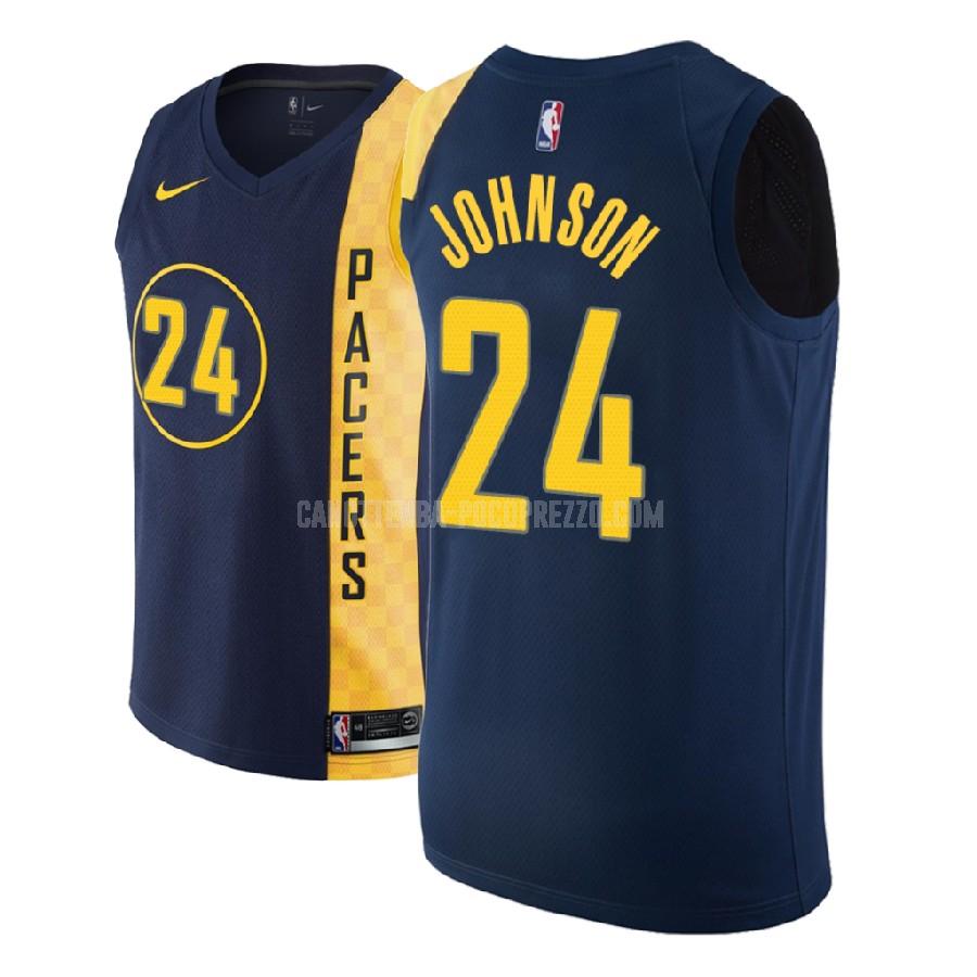 canotta indiana pacers di alize johnson 24 uomo blu navy city edition 2018-19