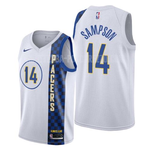 canotta indiana pacers di jakarr sampson 14 uomo bianco city edition 2019-20