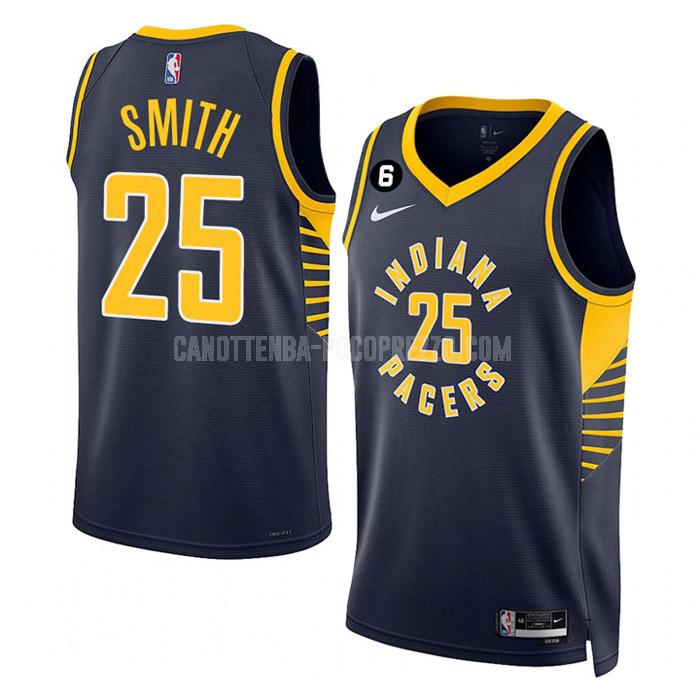 canotta indiana pacers di jalen smith 25 uomo blu navy icon edition 2022-23