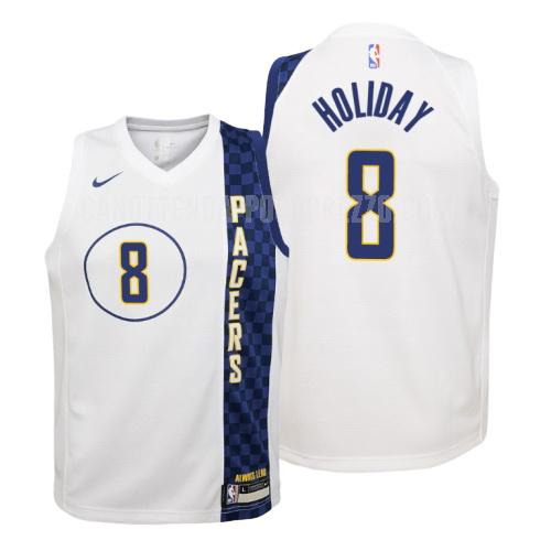 canotta indiana pacers di justin holiday 8 bambini bianco city edition 2019-20