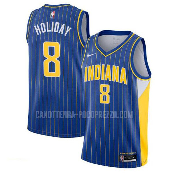 canotta indiana pacers di justin holiday 8 uomo blu city edition 2020-21