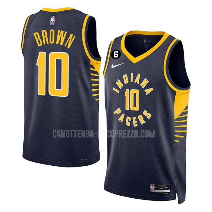 canotta indiana pacers di kendall brown 10 uomo blu navy icon edition 2022-23