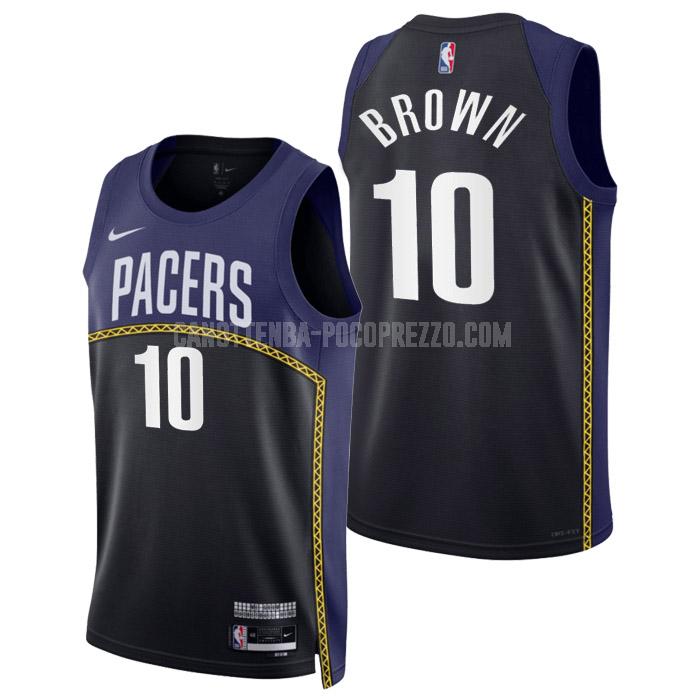canotta indiana pacers di kendall brown 10 uomo nero city edition 2022-23