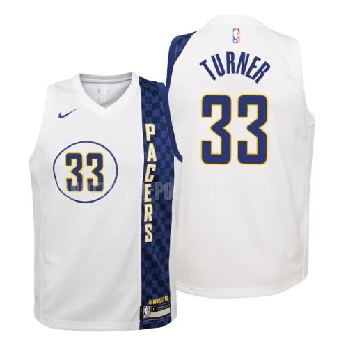 canotta indiana pacers di myles turner 33 bambini bianco city edition 2019-20