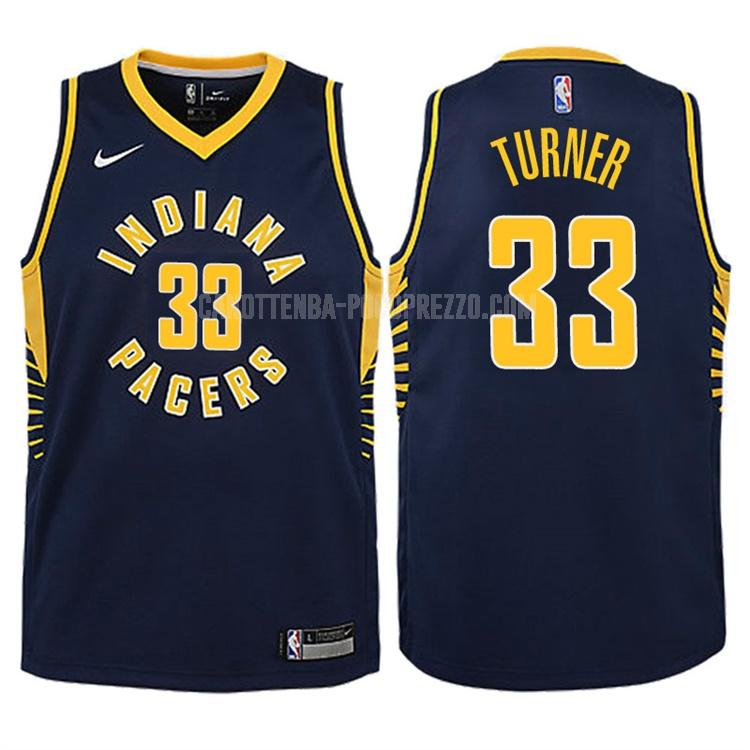 canotta indiana pacers di myles turner 33 bambini blu navy icon 2017-18