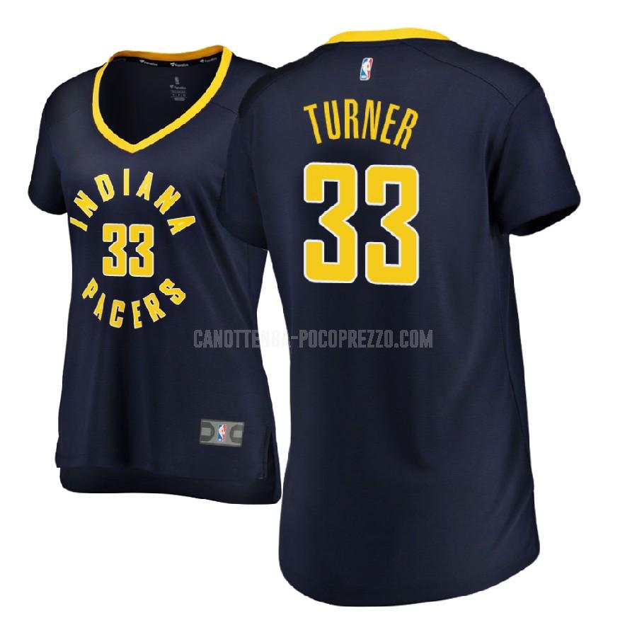canotta indiana pacers di myles turner 33 donna blu navy icon 2017-18
