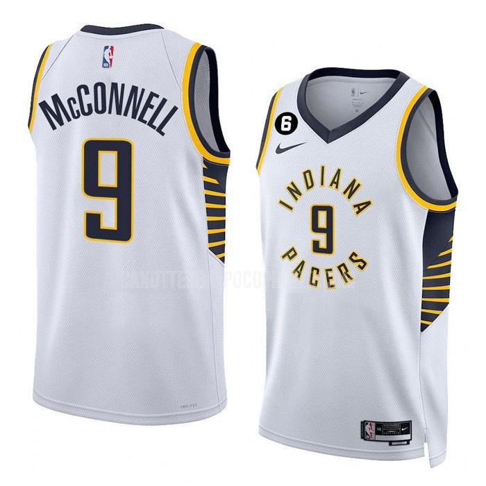 canotta indiana pacers di t.j. mcconnell 9 uomo bianco association edition 2022-23