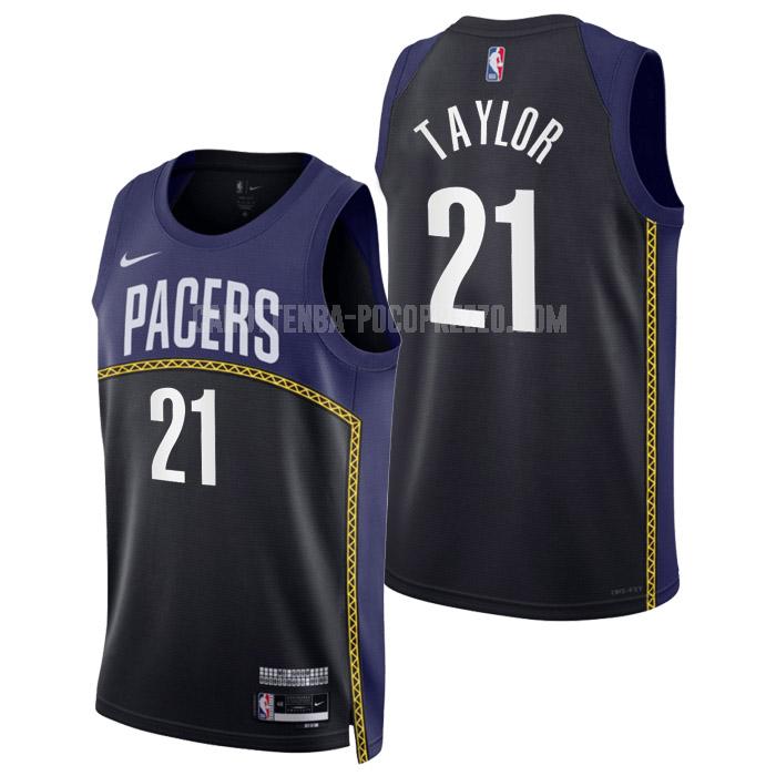 canotta indiana pacers di terry taylor 21 uomo nero city edition 2022-23