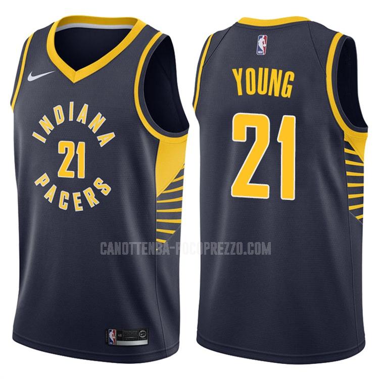 canotta indiana pacers di thaddeus young 21 uomo blu navy icon 2017-18