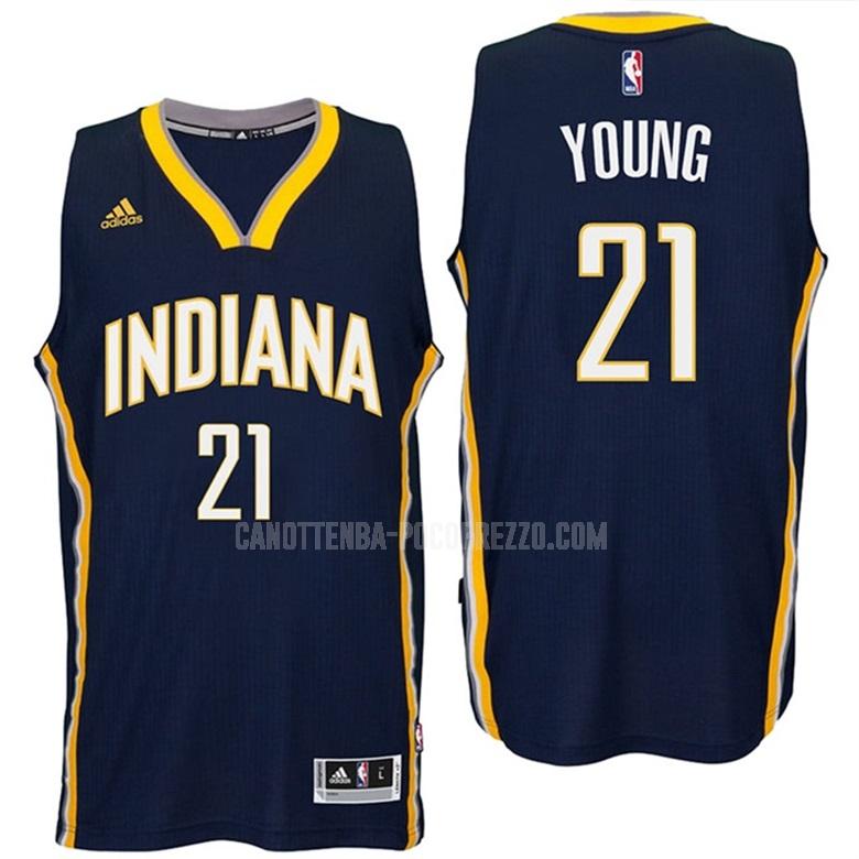 canotta indiana pacers di thaddeus young 21 uomo blu navy road