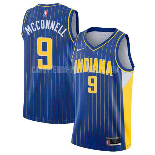 canotta indiana pacers di tj mcconnell 9 uomo blu city edition 2020-21