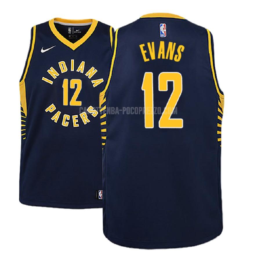 canotta indiana pacers di tyreke evans 12 bambini blu navy icon 2018-19