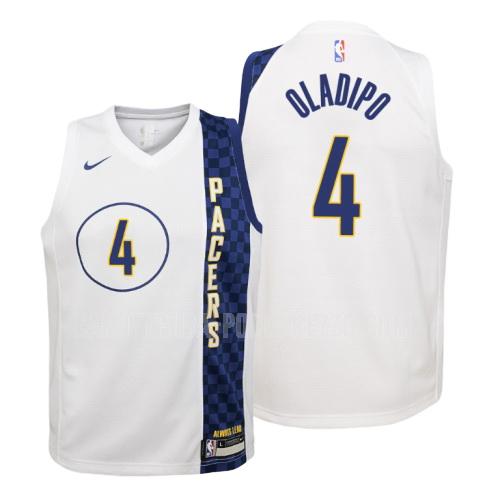 canotta indiana pacers di victor oladipo 4 bambini bianco city edition 2019-20