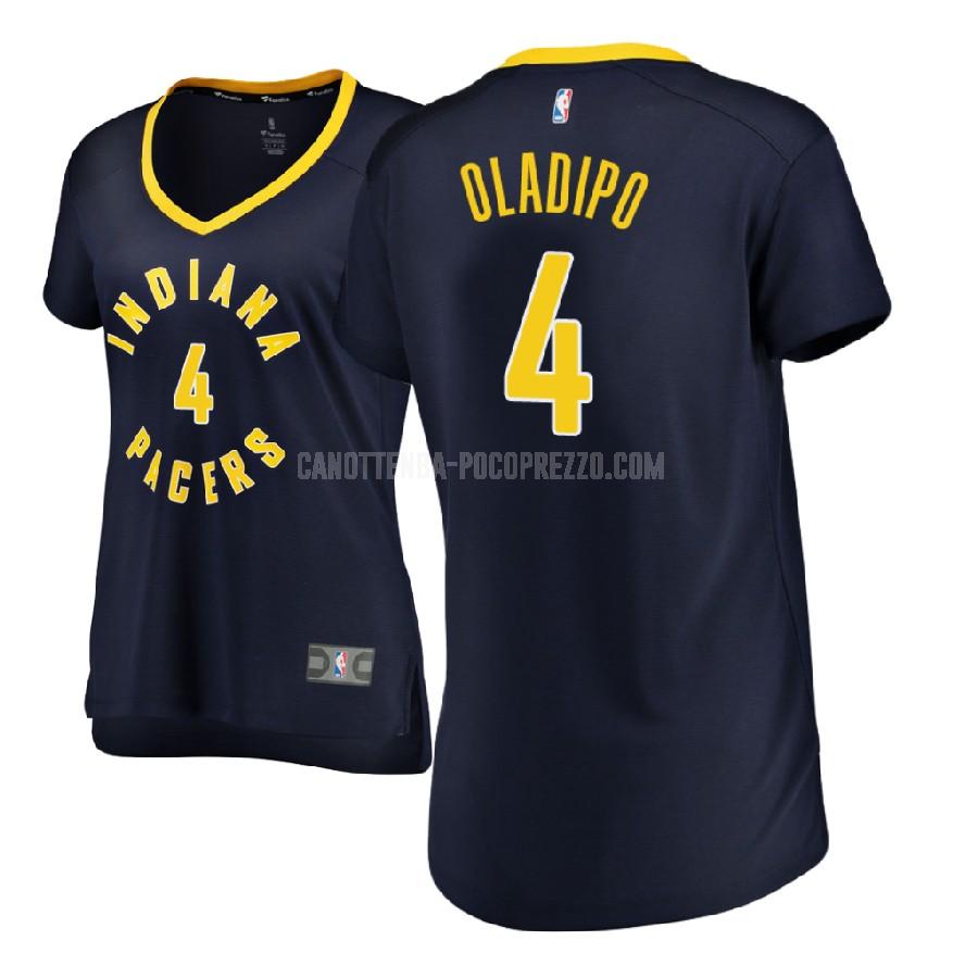 canotta indiana pacers di victor oladipo 4 donna blu navy icon 2017-18