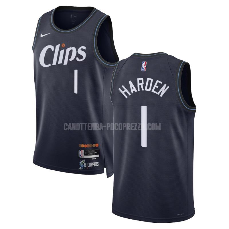 canotta los angeles clippers di james harden 1 uomo blu navy city edition 2023-24