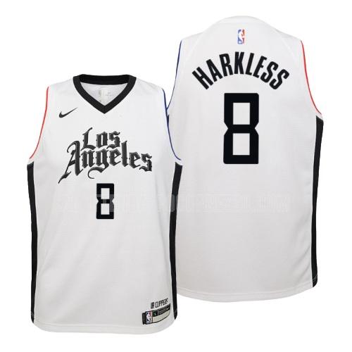 canotta los angeles clippers di maurice harkless 8 bambini bianco city edition