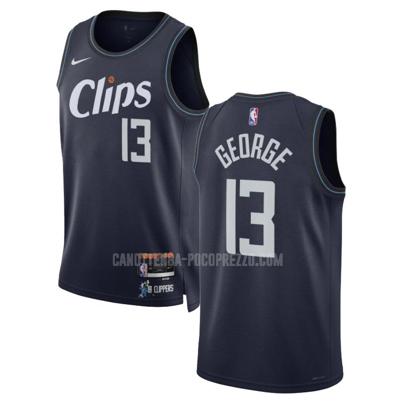 canotta los angeles clippers di paul george 13 uomo blu navy city edition 2023-24