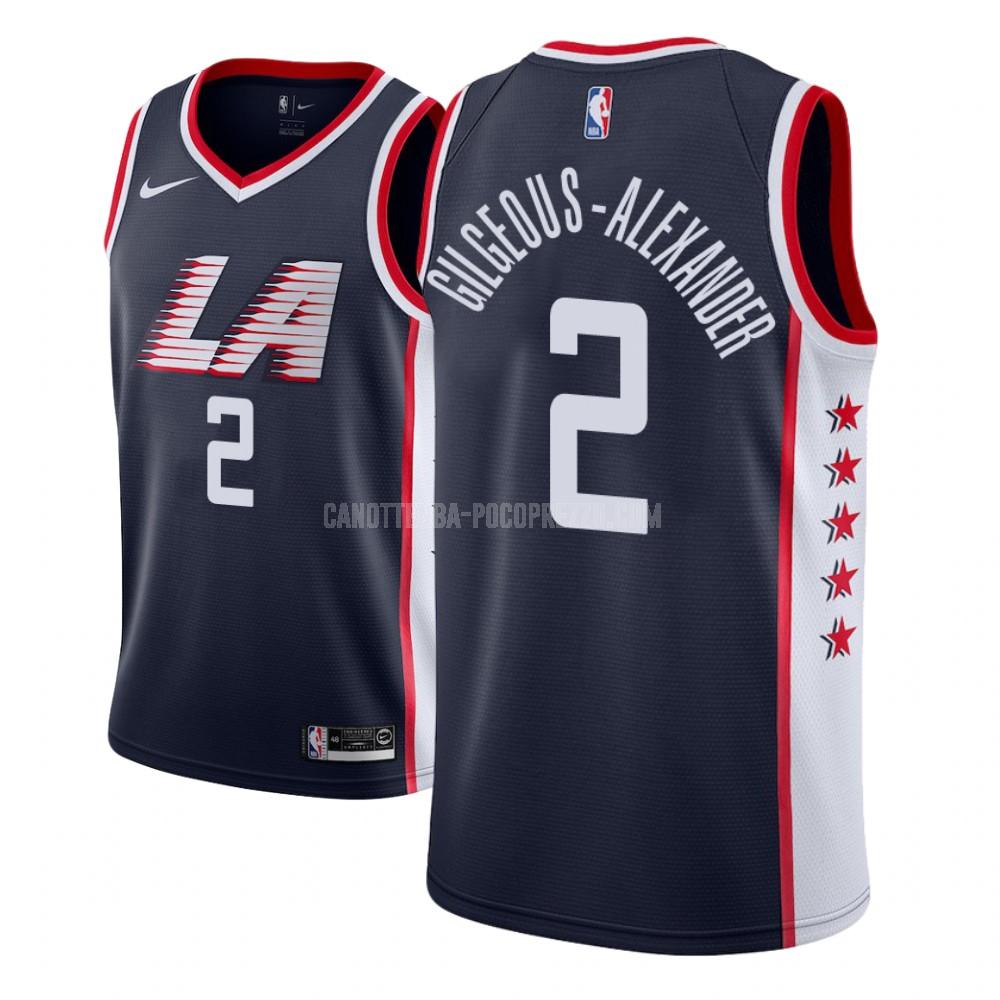 canotta los angeles clippers di shai gilgeous-alexander 2 bambini blu navy city edition